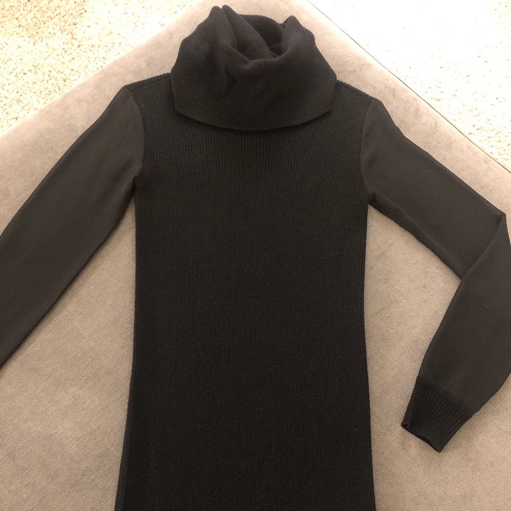 All Saints Cowl Neck Sweater Dress in Black